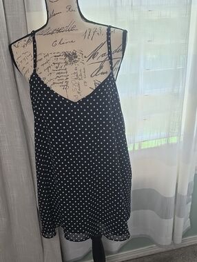 torrid Black with White Polka Dot Spaghetti Strap Cami